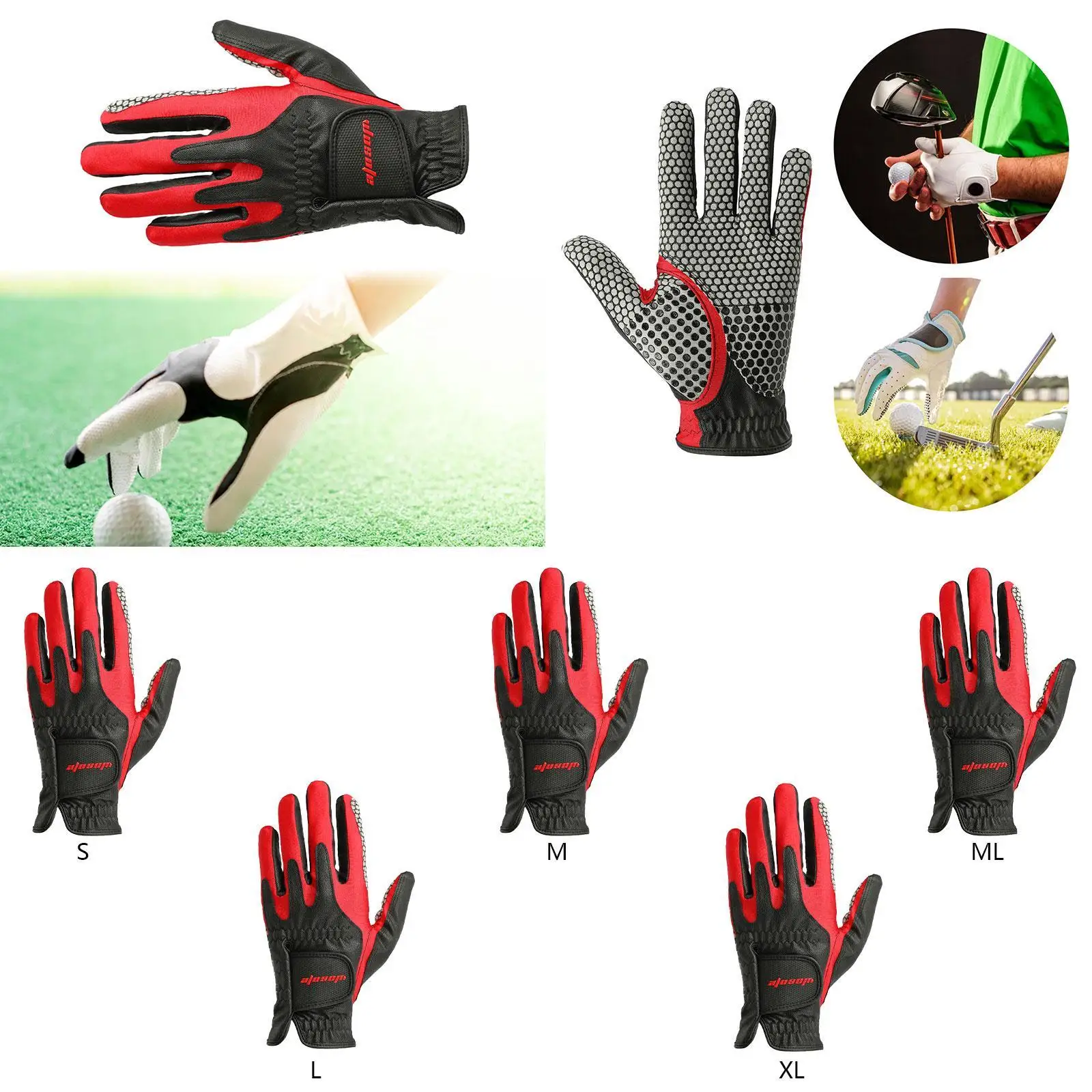 Golf Glove for Men Anti Slip Soft Comfortable Grip Protection Sports Glove PU Leather for Driving Golf Putting Cold Weather