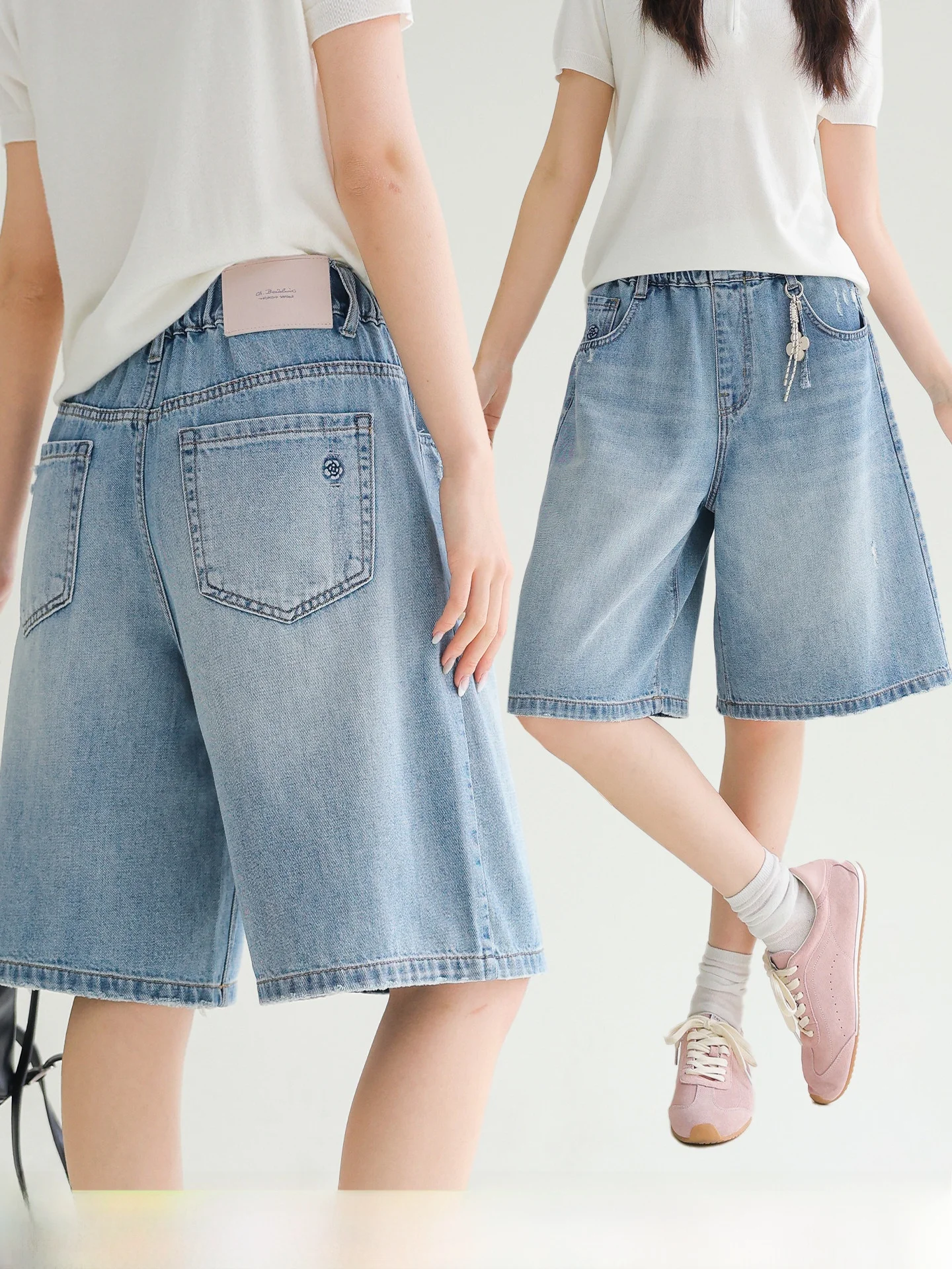 shorts-decontractes-d'ete-pour-filles-en-jean-fin-coupe-droite-taille-haute-melange-de-coton-pour-etudiantes
