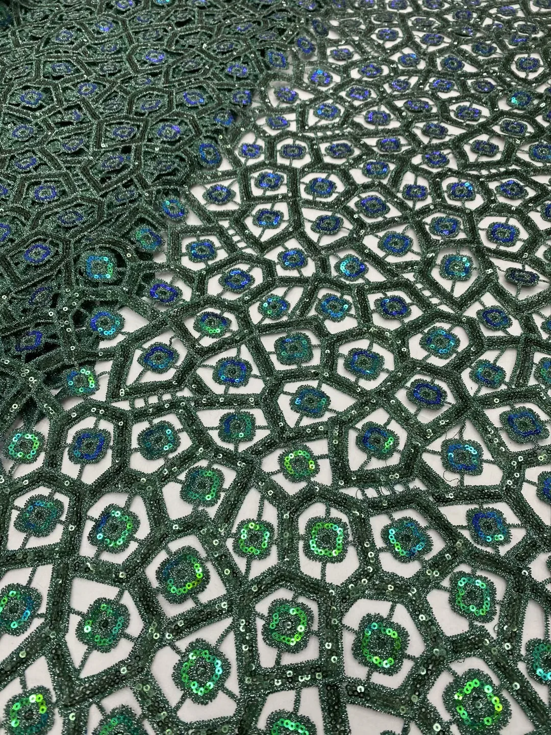 

(5yards/pc) high quality sequins embroidered African big cord lace bling bling Nigerian green party lace fabric for dress WDP005