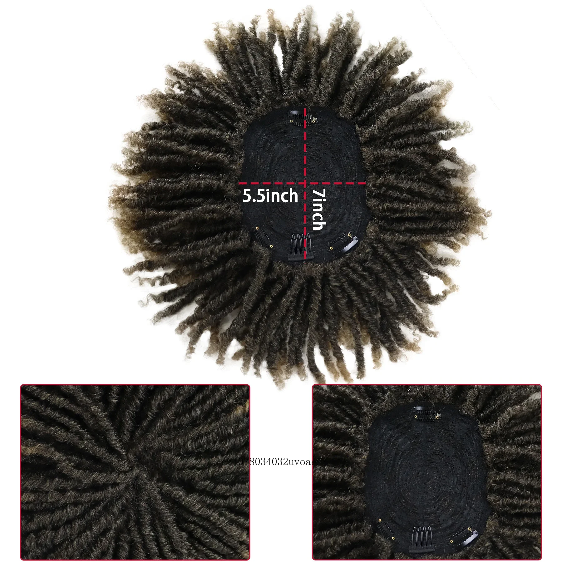 Synthetische 6 inch korte dreadlock pruiken gevlochten halve pruik korte pruiken haarstukken afro pruiken voor mannen zwart, bruin ombre pruik mannelijk