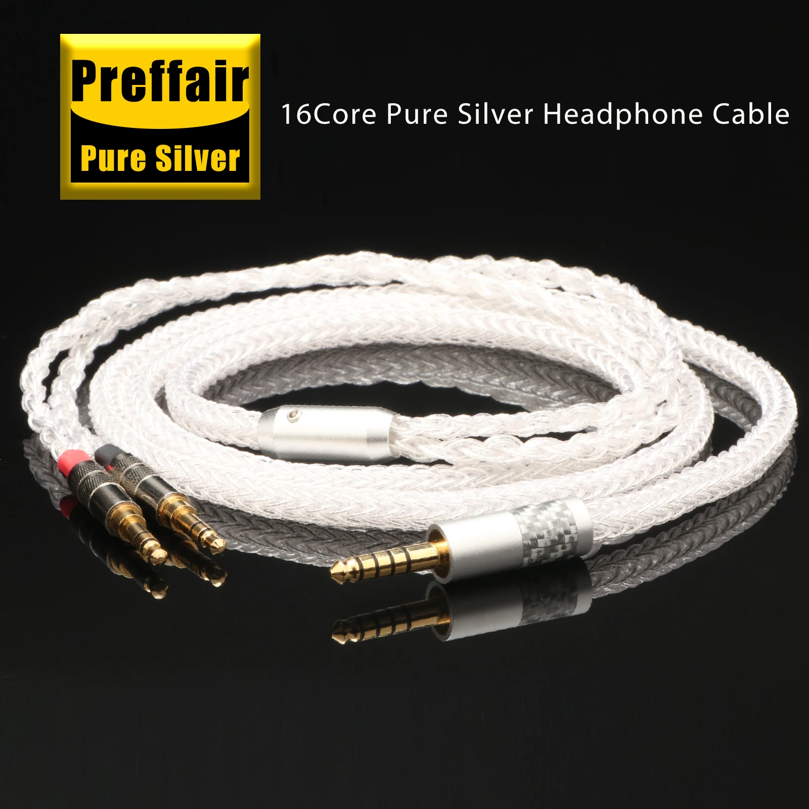 16-Core Pure Silver Upgrade Cable for Hifiman Planar Magnetic Headphones: Compatible with Sundara, Ananda, Arya, HE400i, HE400se