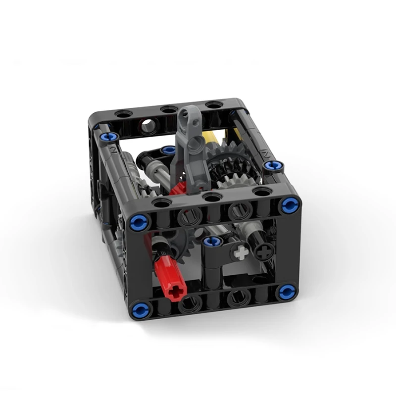 5-speed Manual Gearbox Building Blocks MOC Gearboxes Modified Kit Small Particle Technical Bricks Differential Gears DIY Toys
