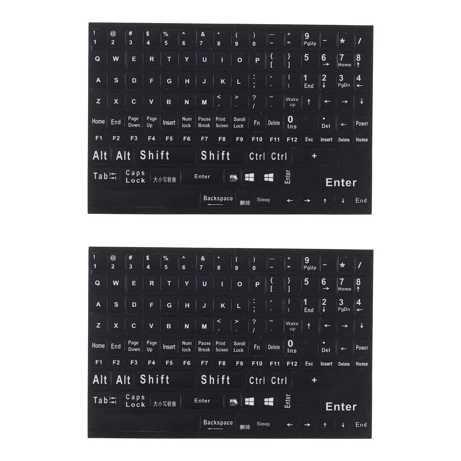 2Sheets Laptop Keyboard Stickers English Letters Full Layout Professional Grade PVC Stickers Easy Paste Remove No Residue Clean