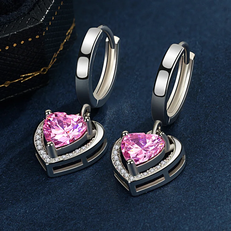 Women's 925 Sterling Silver Crystal Circle Hoop Earrings, Versatile