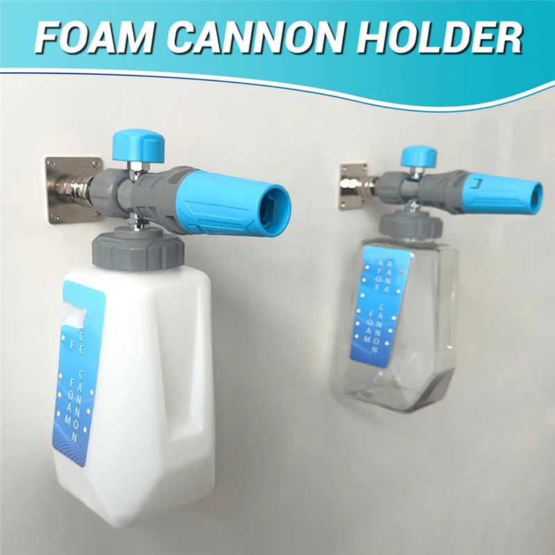 Supporto per cannone in schiuma per idropulitrice, supporto per cannone in schiuma automatico a connessione rapida da 1/4 di pollice, pressione in acciaio inossidabile durevole 4PCS-AB0