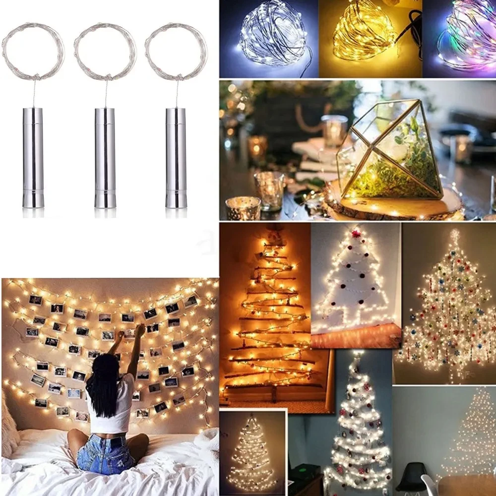 1M/2M Bottle Cork LED String Lights Copper Holiday Wire Bedroom Halloween Fairy Christmas Light Warm White/Cool White Home Party