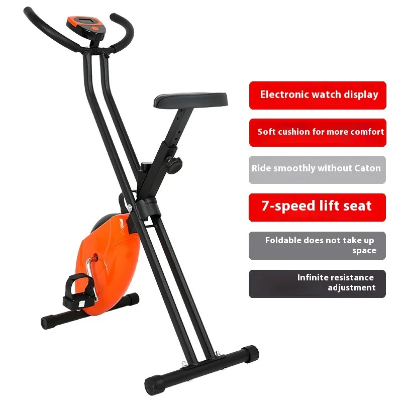 Home-use Silent Magnetic Control Exercise Aerobic Exercise Body Shaping Pedal   Indoor Exercise Foldable Stationary Bike