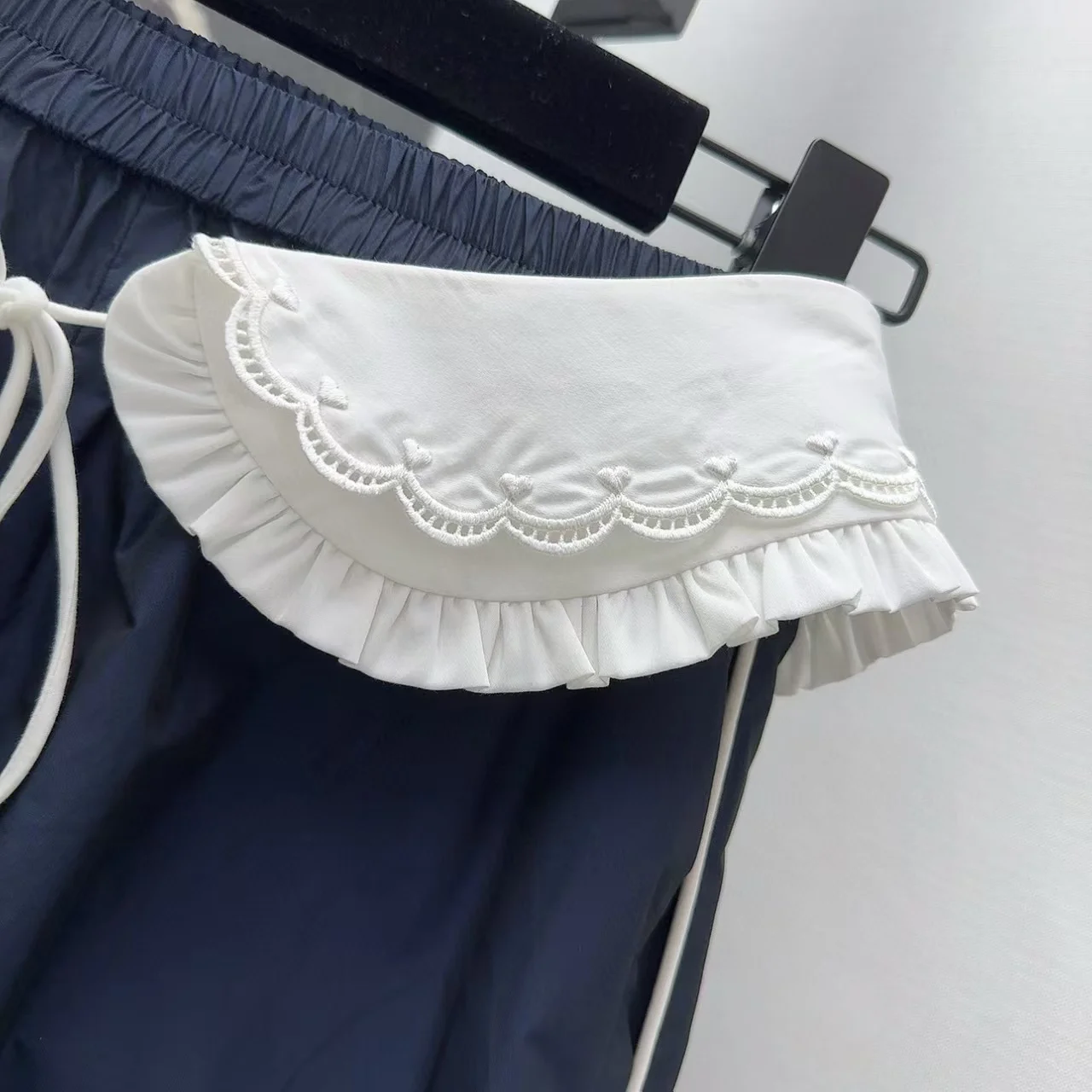 High quality new women's casual pants, lace embroidered straight leg pants, sports pants, and casual versatile pants