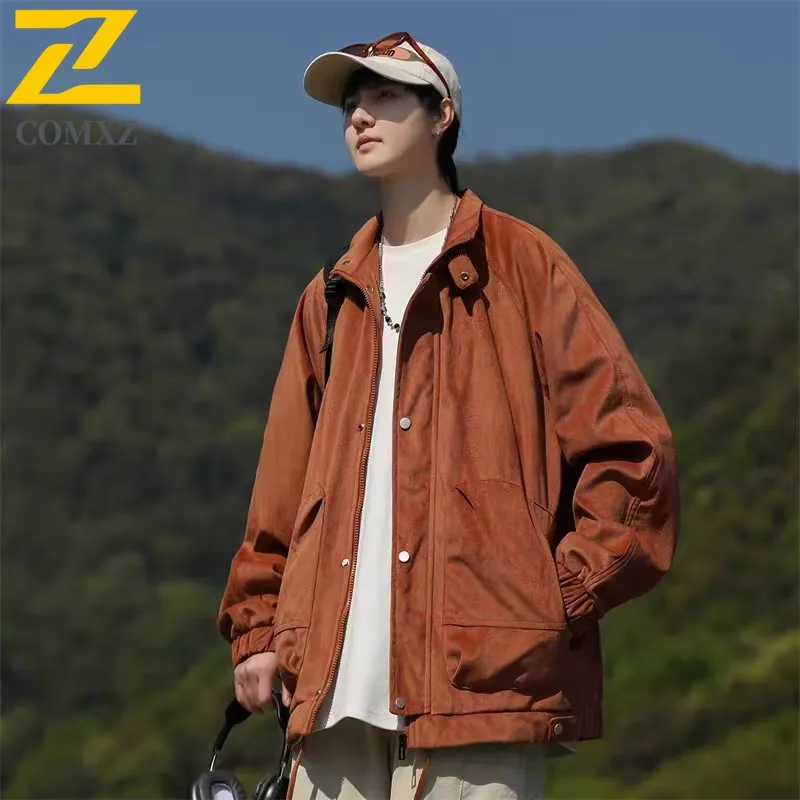 

Men Casual Jacket 2025 New Autumn Solid Color Comfortable Zippered Fashion Windproof Coat Hiking Lightweight Stylish Outerwear