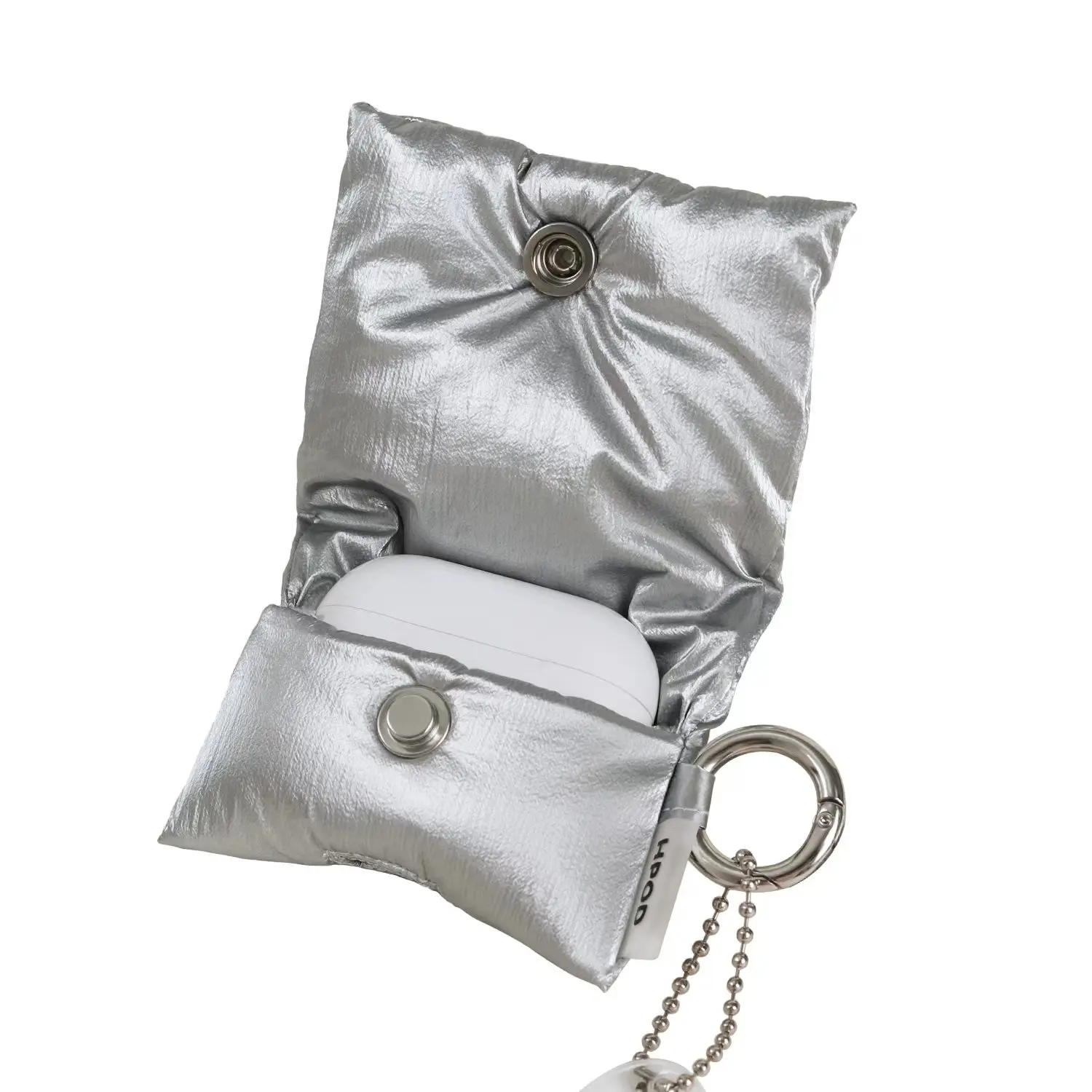 Compatibile con la custodia AirPods 4th/Pro, borsa per cuffie trapuntata imbottita in cotone alla moda e alla moda con corda portatile