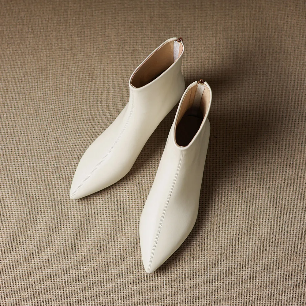 Aucegi موضة جلد طبيعي حذاء من الجلد كعب عالي مكتنز النساء الخريف الشتاء أشار تو فستان الحفلات أحذية كبيرة الحجم 34-42 #2