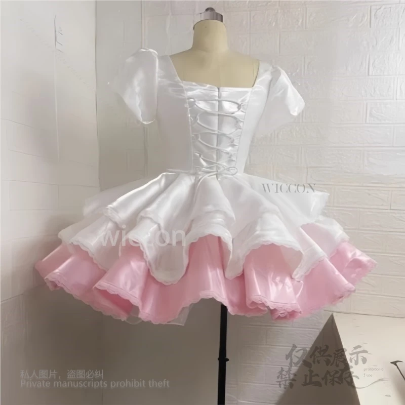 Аниме Kinomoto Sakura косплей ослепительный костюм Сакура сладкий розовый белый боевая форма прекрасное платье парики женский наряд на Хэллоуин