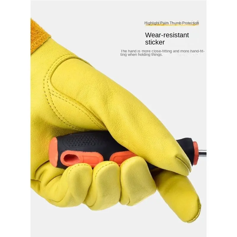 B23B Thorn-Proof Breathable Long Sleeve Leather Gloves For Gardening, Ideal For Rose And Cactus Handling By Men And For Women
