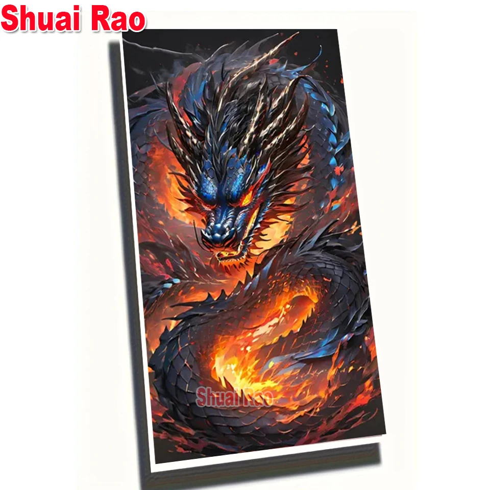 Fire Dragon Diamond Painting New Collection 2024 Animal DIY Full Diamond Mosaic Embroidery Crystal Picture Set Home Decor Art