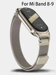 Strap For xiaomi Mi Band 8 global version accessorie Milanese Loop Replacement belt bracelet pulseira correa mi band 9 NFC strap