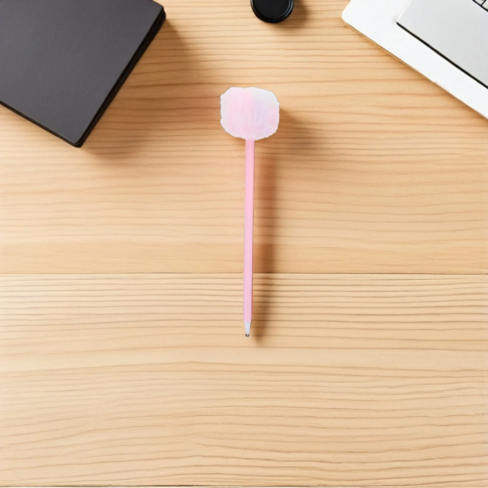 10Pcs Lovely Pompom Ballpoint Pen Bright Color Ergonomic Grip Writing Pen for Students Children Kawaii Stationery Portable