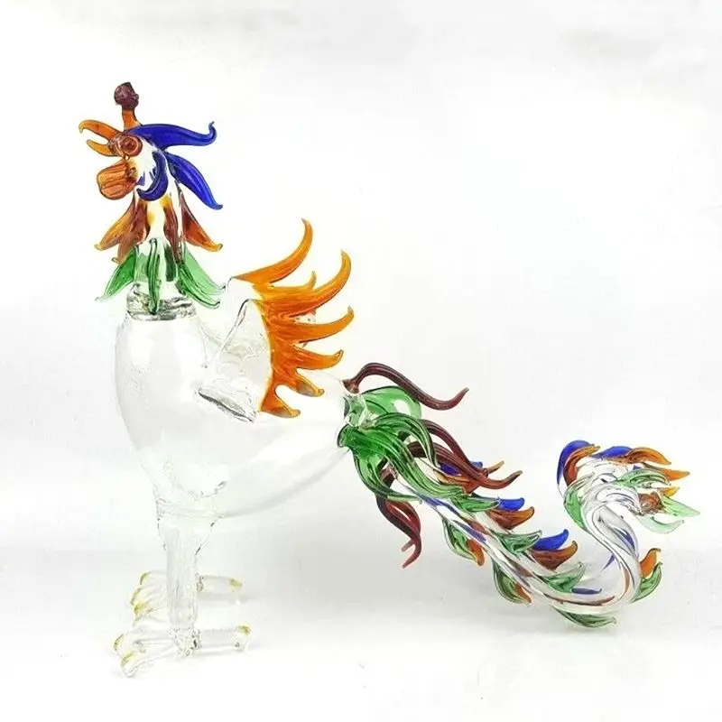 Phoenix modeling glass craft wine bottle, transparent glass craft hollow wine bottle ornament