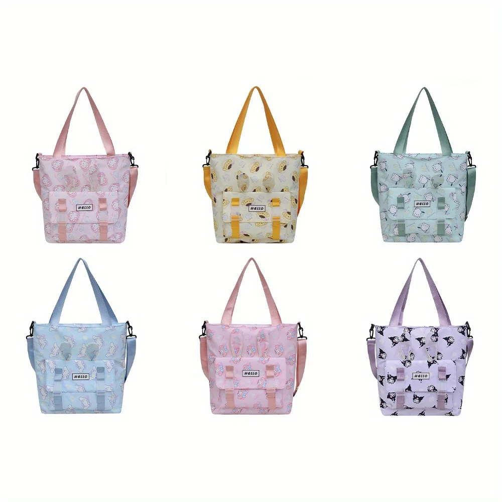 1 pcs Sanrio cartoon crossbody bag, single shoulder bag, large capacity tote bag, unisex casual crossbody bag