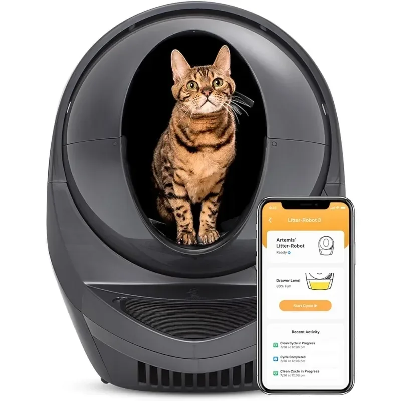 Litter-Robot 3 Connect by Whisker, Automatic Self-Cleaning Cat Litter Box, Helps Reduce Litter Box Odors