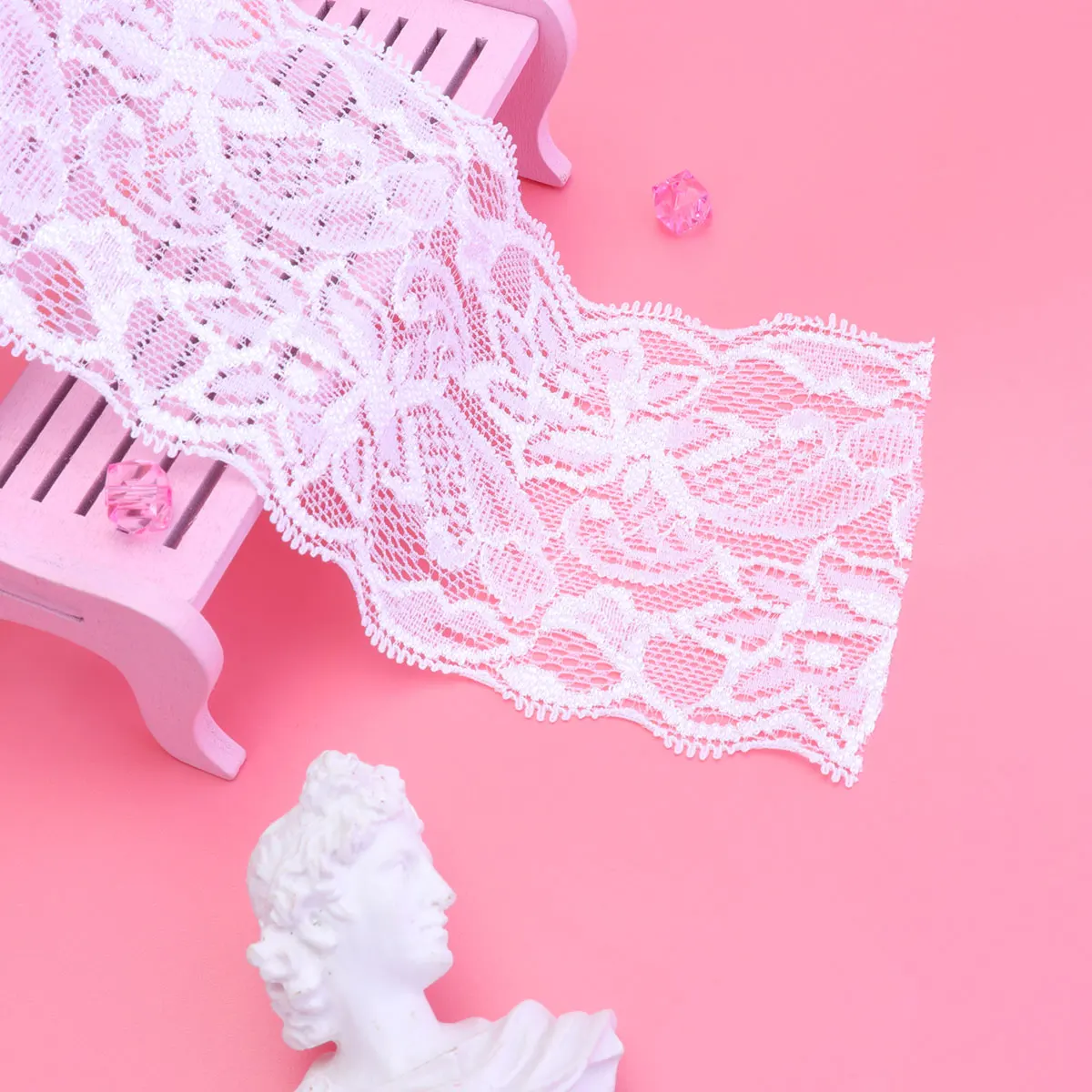 

Premium Lace Edging Ribbon Material White Smooth Skin-Friendly Diy Gift Wrapping Scrapbooking Wedding Party Decoration