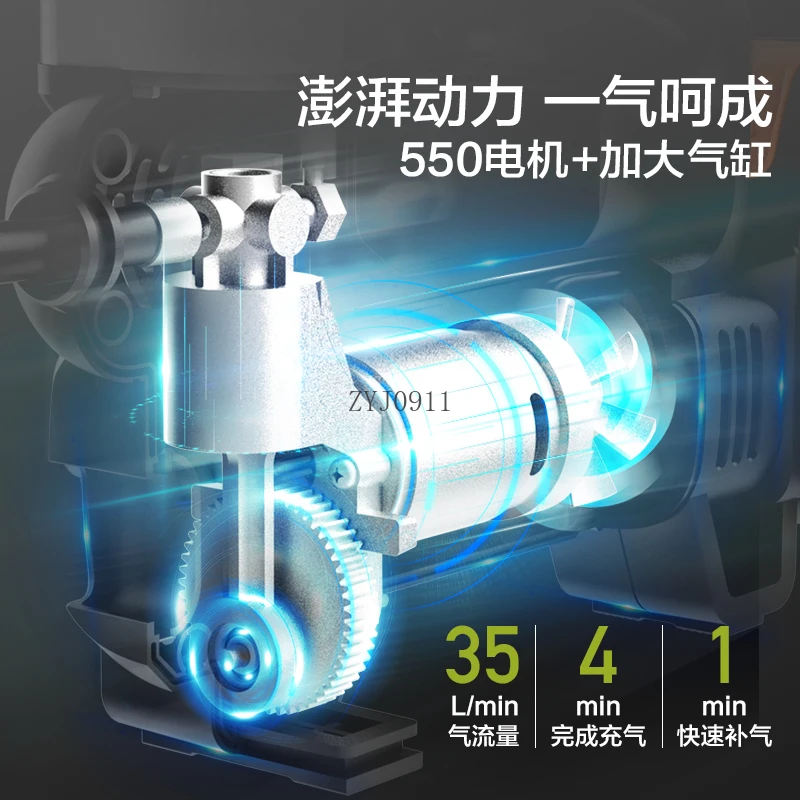 Pompa d'aria per auto Pompa d'aria portatile wireless multifunzionale Pompa elettrica Gonfiaggio ad alta pressione