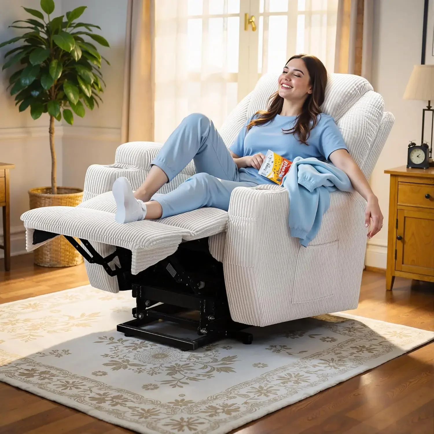 할인된 가격! 노인용 마사지 기능이 있는 베스트셀러 파워 리프트 리클라이너 의자, 인체공학적 라운지 의자, 클래식 싱글 소파