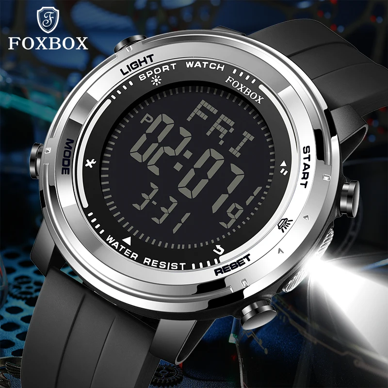 

FOXBOX New Fashion Mens Watch Sports Waterproof Luxury Watches Men Gifts Digital Luminous Date Casual Wristwatches Reloj Hombre