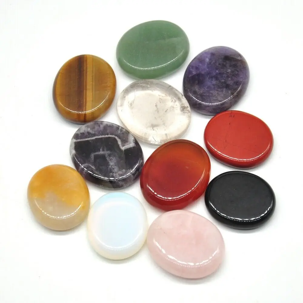 25x23mm Worry Stone Thumb Gemstone Natural Healing Crystals Therapy Reiki Treatment Spiritual Minerals Massage Palm Gem