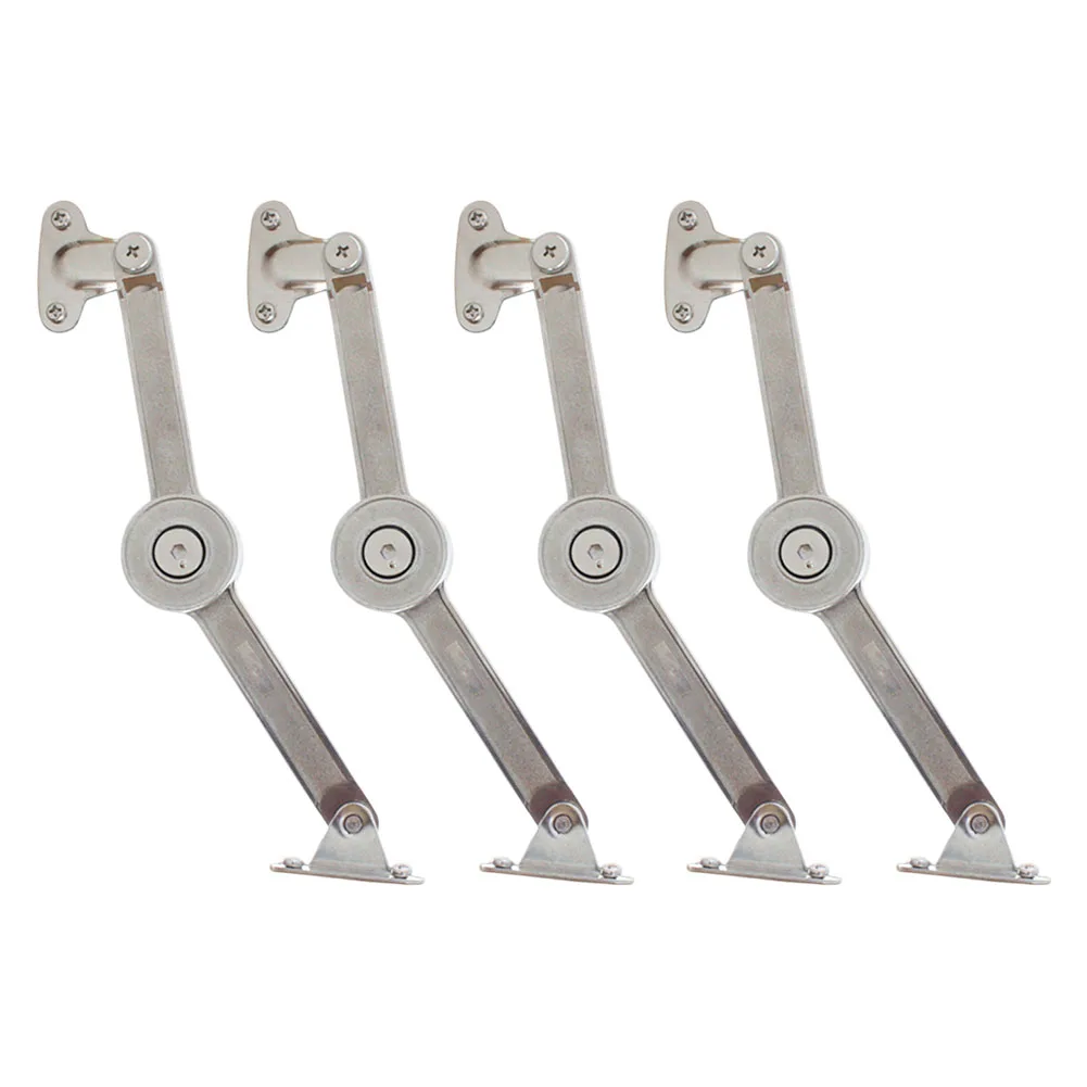 4pcs Adjustable Cabinet Door Hinges Zinc Alloy Flip-up Support Rod Noise Reduction For Wardrobes Toolboxes
