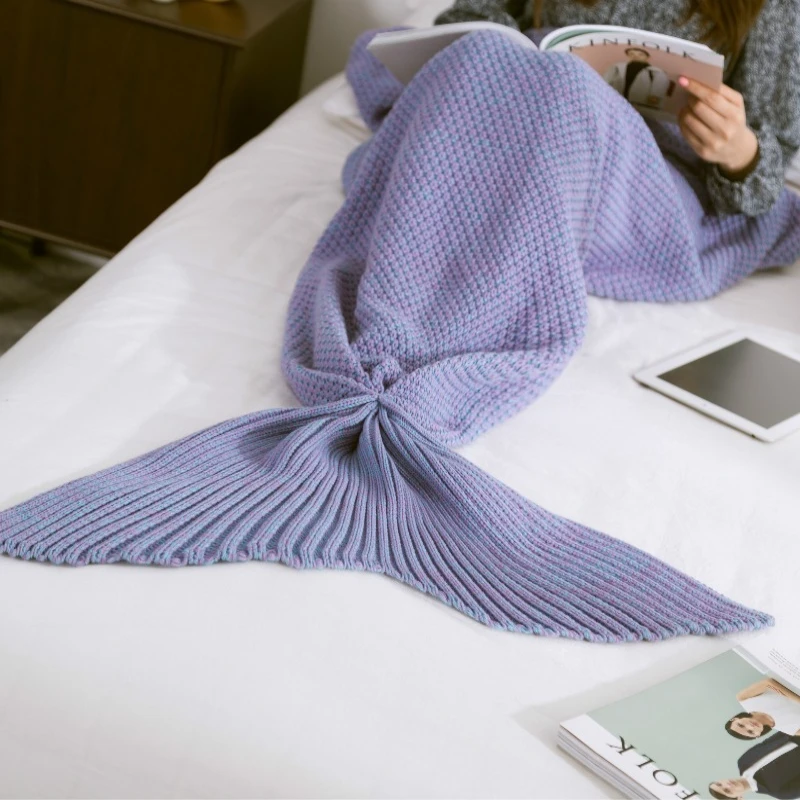 New Mermaid Tail Blanket Soft and Comfortable All Season Universal Knitted Sofa Cover Blanket Skin Friendly Thick and Breathable