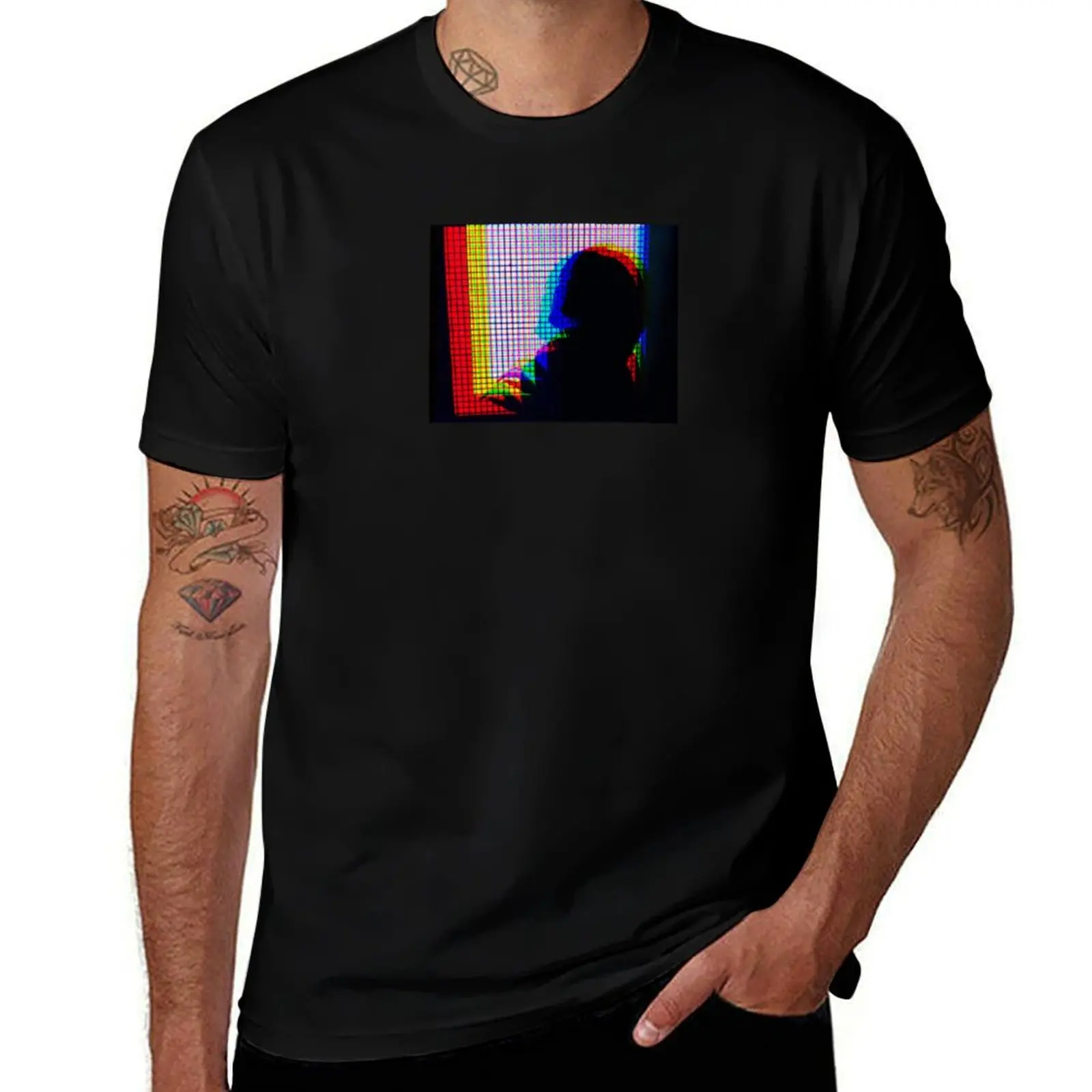 The girl and the glitch T-Shirt Vintage Print Crew Neck Tee