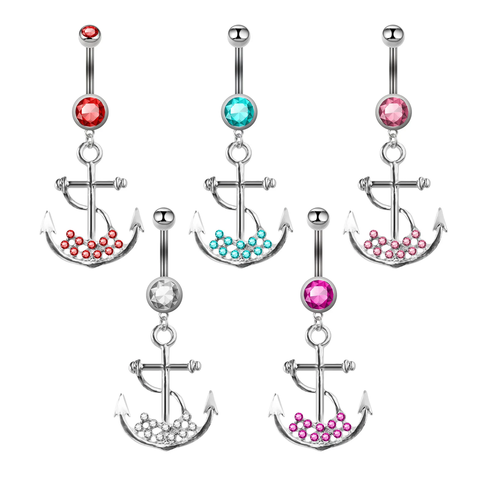 seamoonpiercing anchor  navel rings belly button ring  piercing jewelry