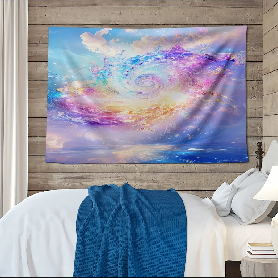 Vibrant Galaxy Nebula Dreamy Space Art Tapestry Wall Hanging for Bedroom Living Room Decor