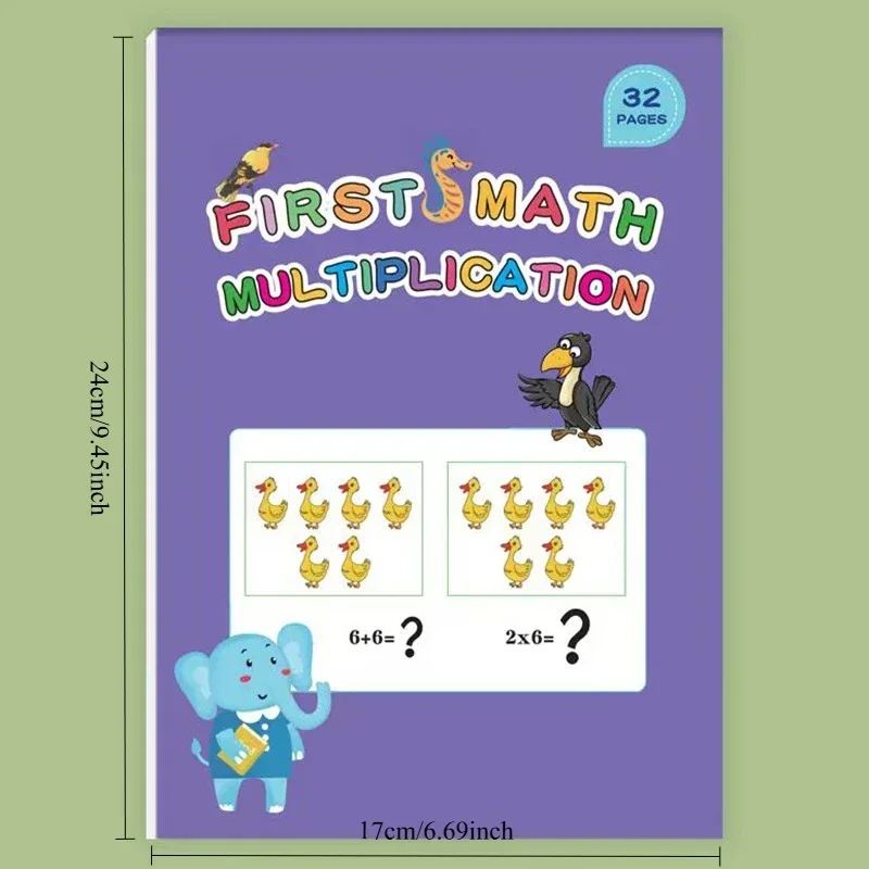 32 Pages Math Multiplication Workbook Kids Multiplication Addition Counting Math Teaching Practice Book