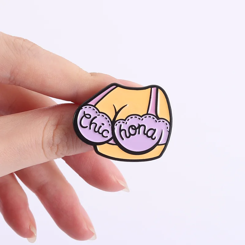 Cartoon Girly Theme Pins Brooch Cute Purple Color Bra Underwear Enamel Funny Lapel Pin Accessory Collar Bag Hat Ornament Gift
