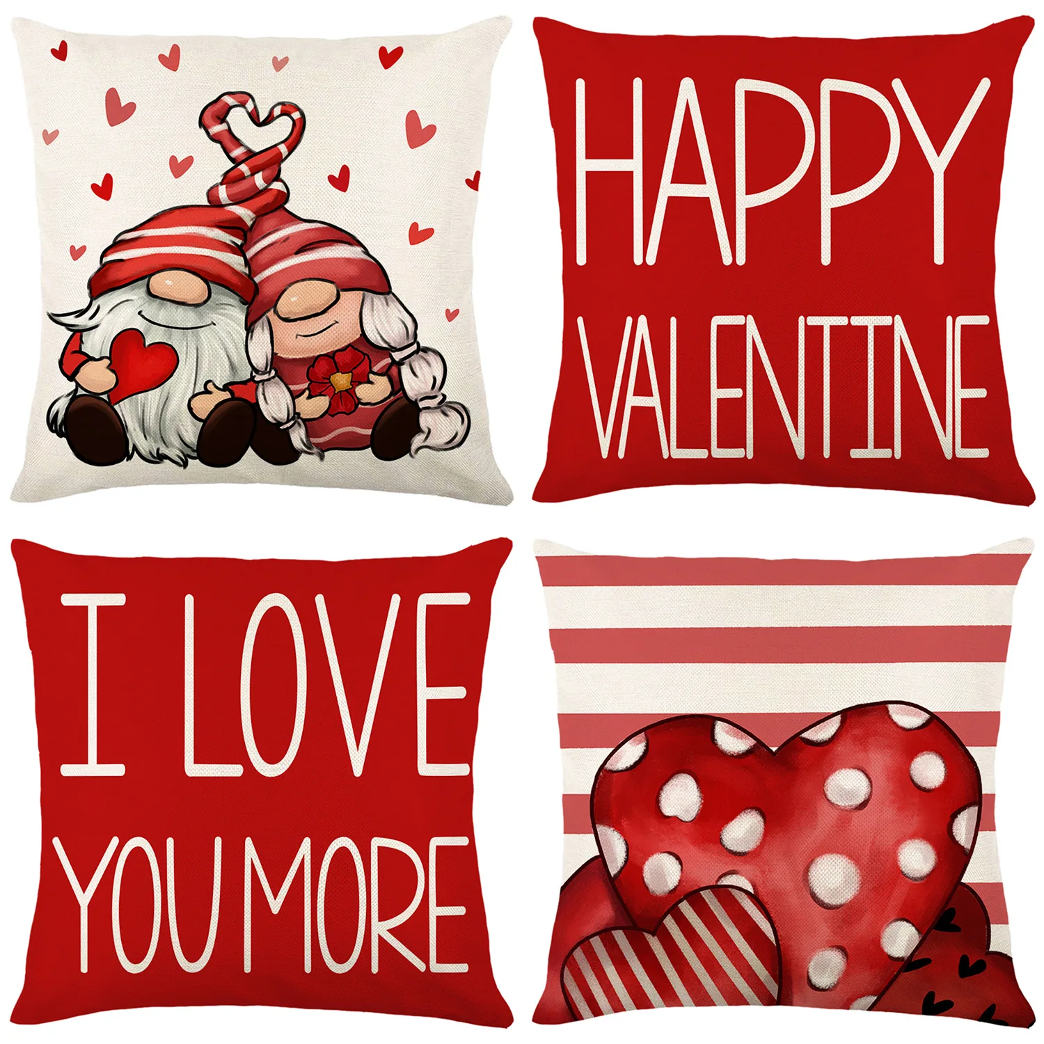 

Valentine Pillow Covers 45x45cm Red Polyester Valentines Day Pillow Covers Decorations Sofa Cushion Case Home Decoration