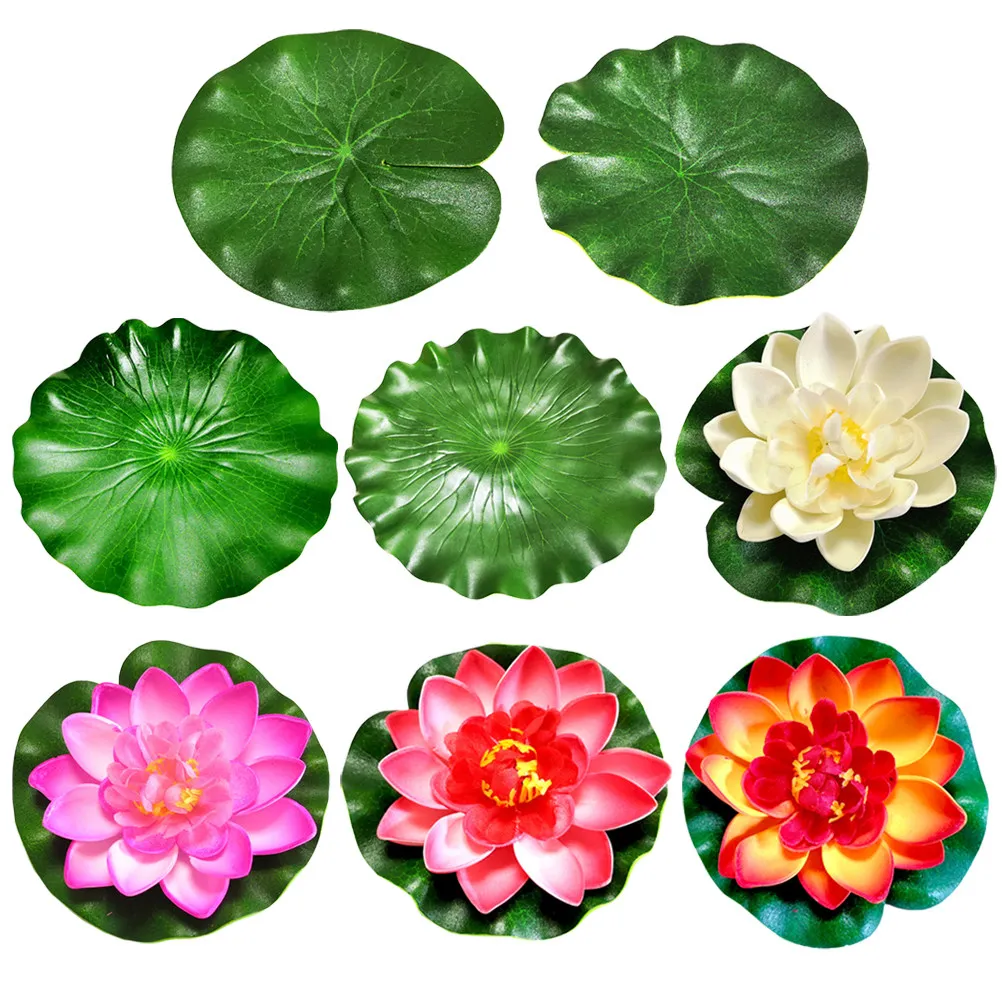 1 Set Künstliche Schwimmende Lotusblätter, Realistische Wasserlilienblätter für Teich, Garten, Aquarium, Simulierte Lotus-Dekorationen