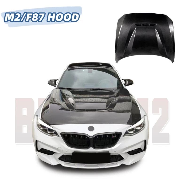 คาร์บอนสําหรับ BMW M2/F87 F22 F20 CS สไตล์ 2014 + ฝาครอบเครื่องยนต์คาร์บอนไฟเบอร์รถ Hood Bonnet ฝาครอบ