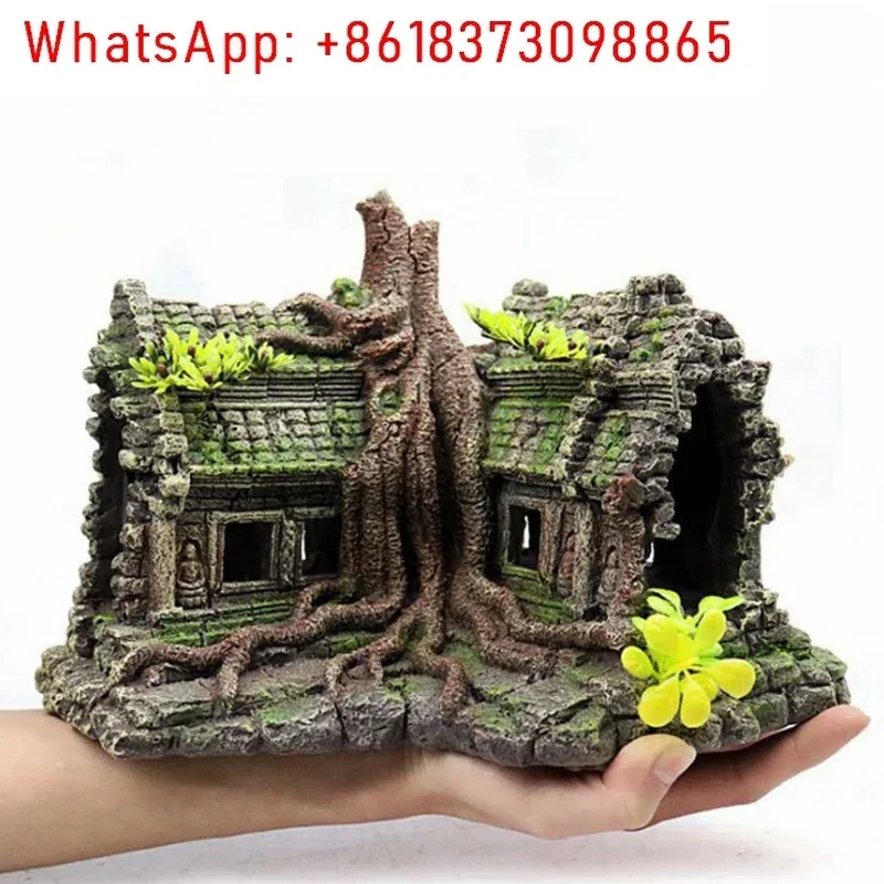 Resin Tree House Wooden Aquarium Beautification Fish Tank Decoration Craft Pet Supplies Accessory