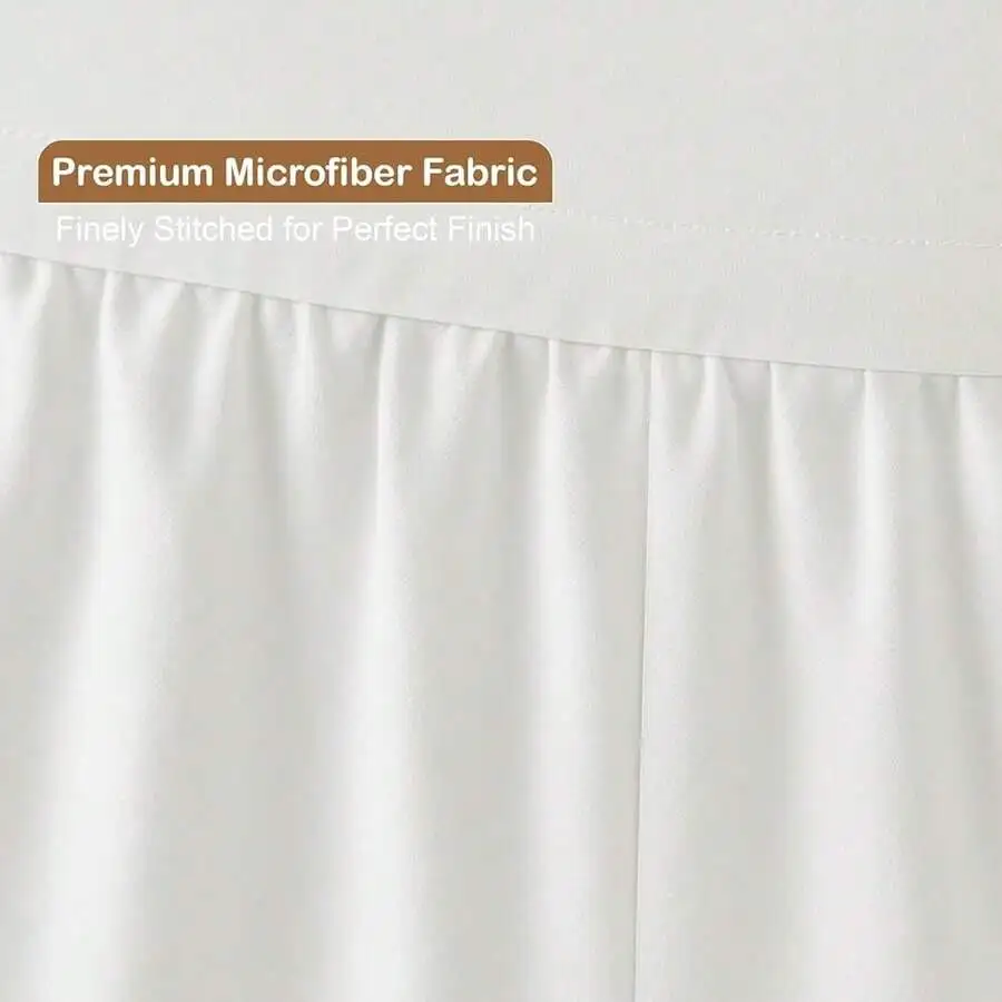 Microfiber Bed Skirt With 30 Inch Drop For Twin XL Loft Beds White view 5