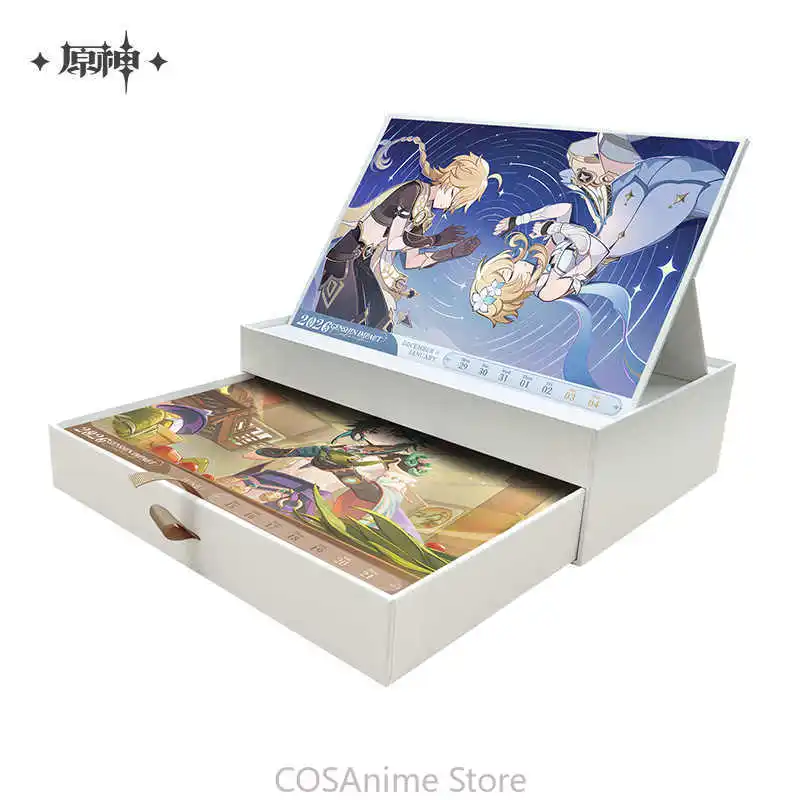 الأصلي الرسمي جينشين إمباكت 2026 كرونيكل التقويم لعبة تأثيري حلي أنيمي عيد ميلاد الهالوين المشجعين جمع هدية