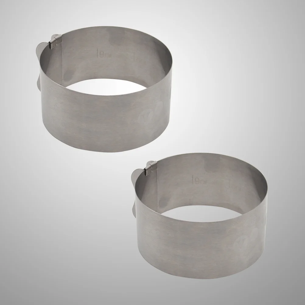 

2 PCS Stainless Steel Mousse Mold Cookie Mould Chocolate with Scale Cake Cutter