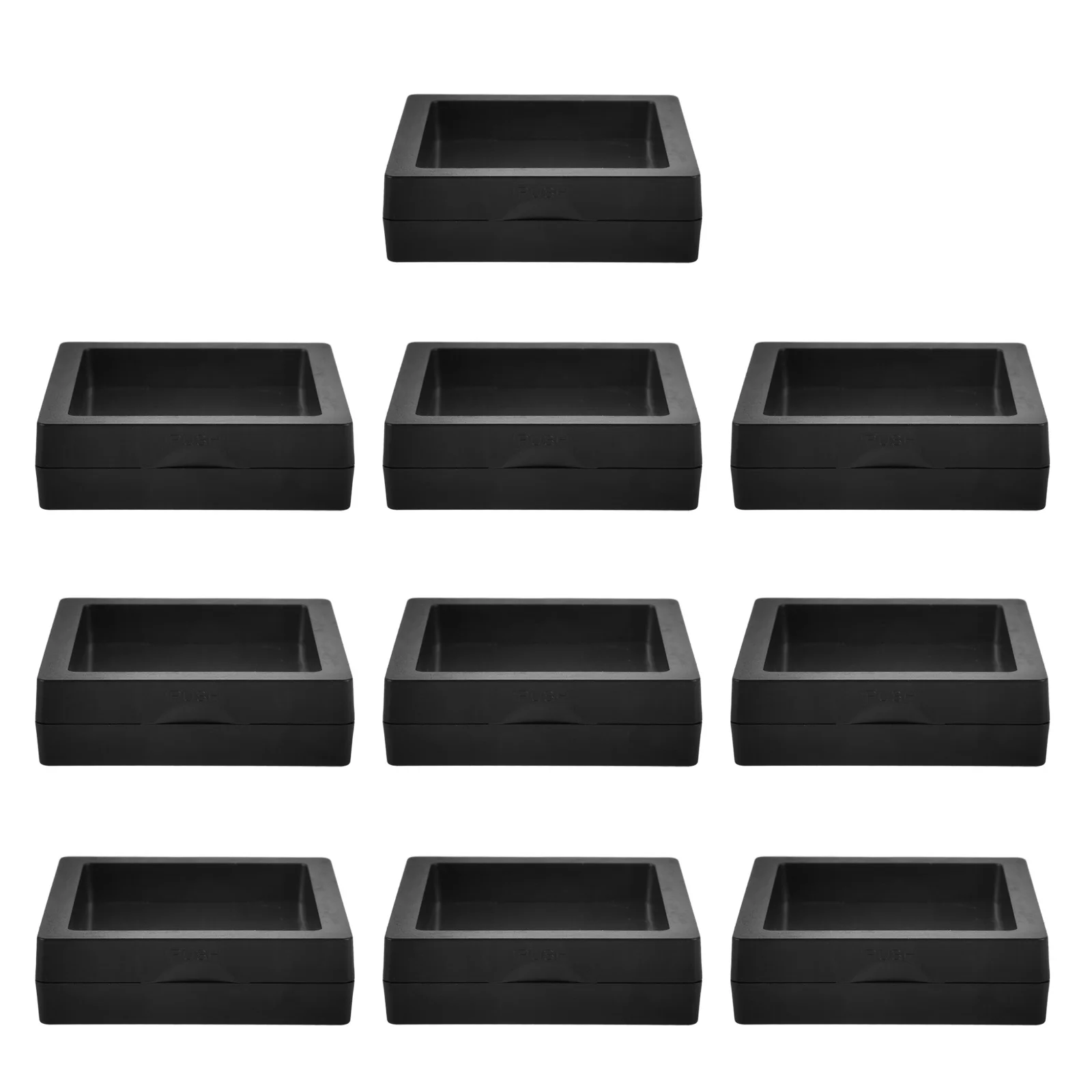 

10Pcs Jewelry Case Pe Film Clear Organizer Storage Box Ring Holder Jewelry Case