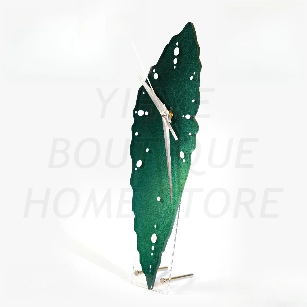 

Creative Begonia Foliage Shaped Silent Wall Clock Original Design Living Room Wall Decoration Desk Clock Home Decor
