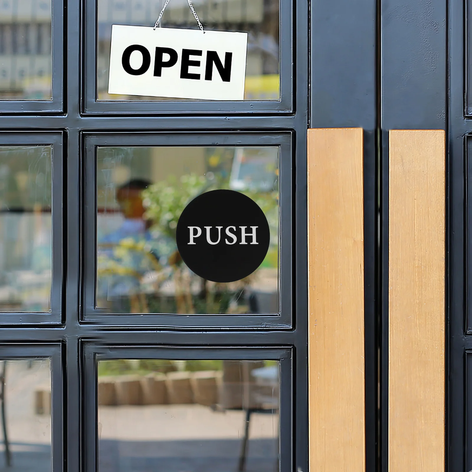 2Pcs Durable Acrylic Door Signage for Glass Doors Modern Design Push Pull Labels for Restaurants Hotels and Offices