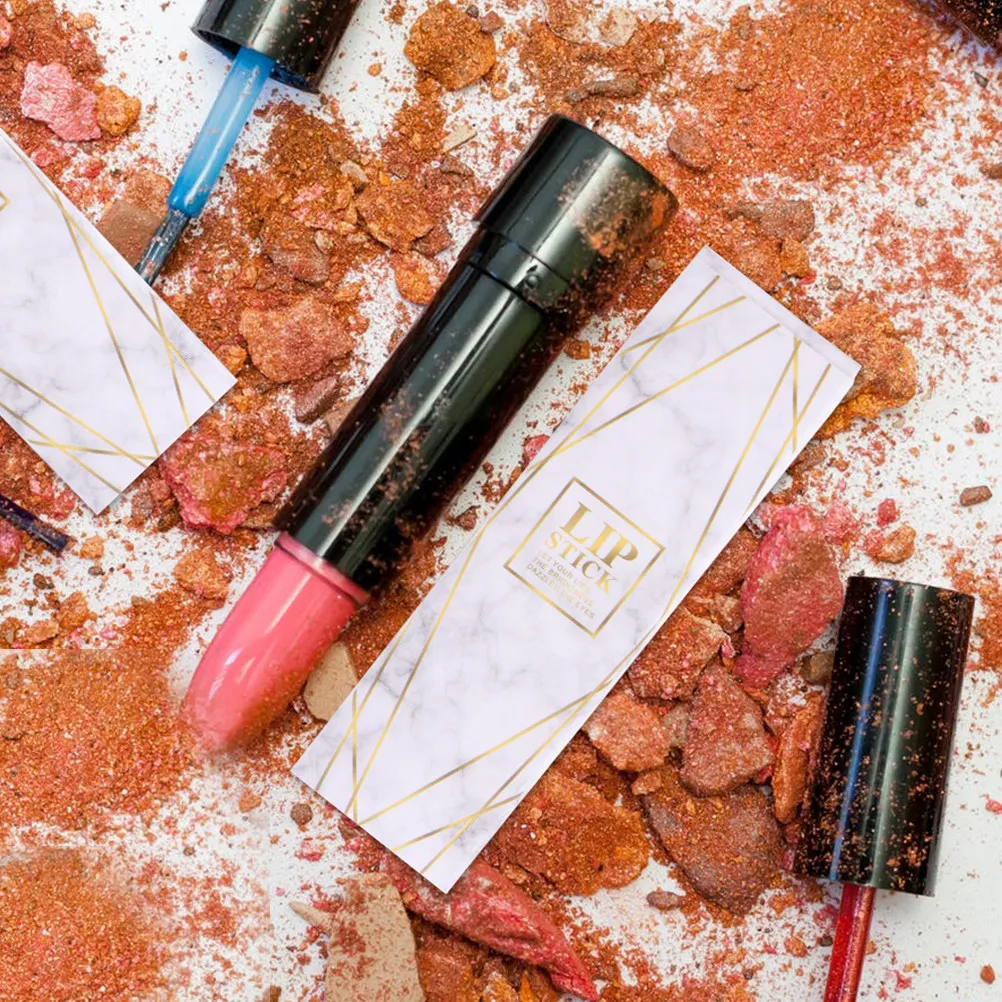 50Pcs 빈 립스틱 상자 립글로스 립밤 에센셜 오일 병 보관용 종이 선물 포장 립스틱 상자