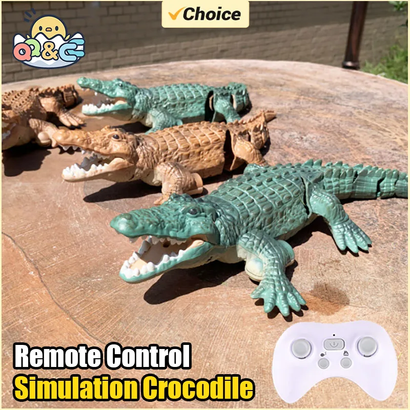 Rc crocodilo barco de controle remoto simulação elétrica máquina controle rádio brinquedos piscina água das crianças brinquedos ao ar livre para meninos