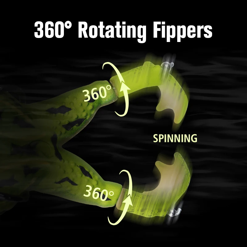 Frog Topwater Fishing Lure Double Propeller Silicone Soft Bait Articulated Artificial Wobbler Freshwater Surface Bait Swimbait