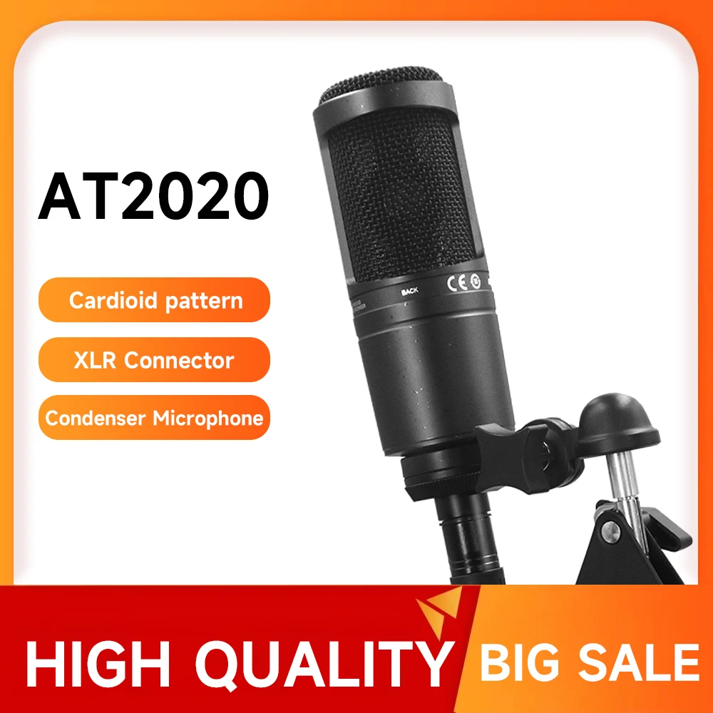 

AT2020 Professional Audio Wired Cardioid Condenser Microphone for Vocal Condenser Pro Studio Live Recording