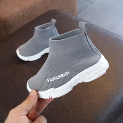 Ilkbahar sonbahar çocuk Sneakers çocuklar rahat ayakkabılar Slip-on nefes alabilen çocuk çorap ayakkabı kaymaz kar botları erkek kız spor ayakkabılar